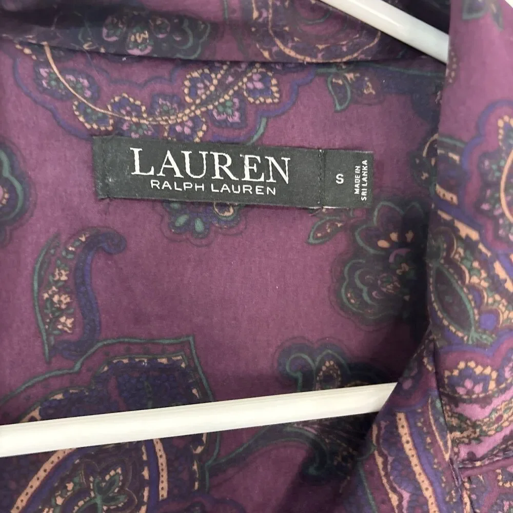 Lauren Ralph Lauren Sleepwear Women’s Small Embroidered‎ Pocket Pajama Top Shirt